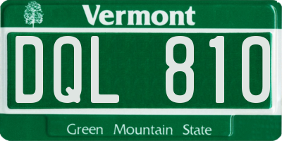 VT license plate DQL810