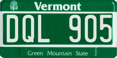 VT license plate DQL905