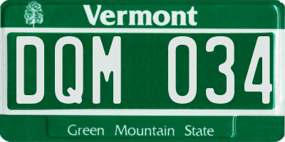 VT license plate DQM034