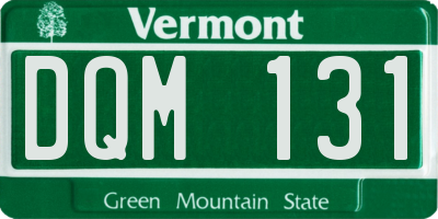 VT license plate DQM131