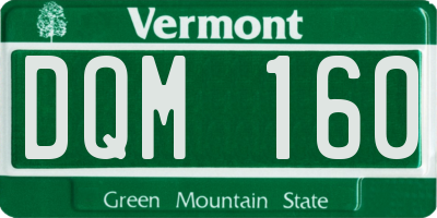 VT license plate DQM160