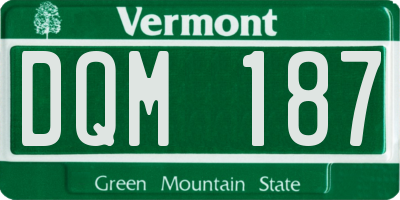 VT license plate DQM187
