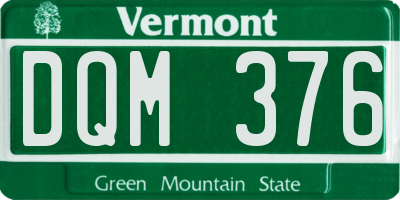 VT license plate DQM376