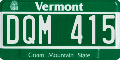 VT license plate DQM415
