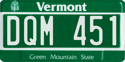 VT license plate DQM451