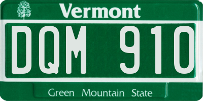 VT license plate DQM910