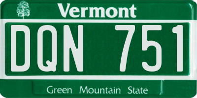 VT license plate DQN751
