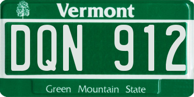 VT license plate DQN912