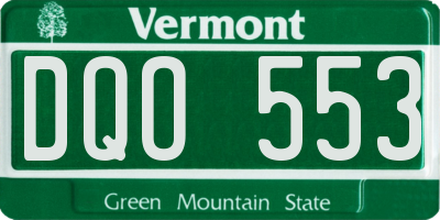 VT license plate DQO553