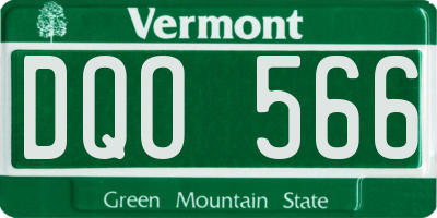 VT license plate DQO566