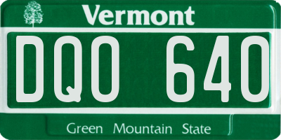 VT license plate DQO640