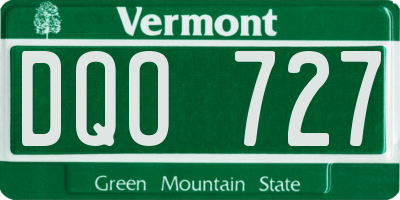 VT license plate DQO727