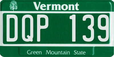 VT license plate DQP139