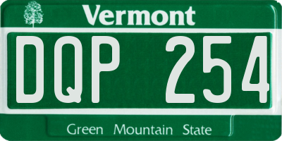 VT license plate DQP254