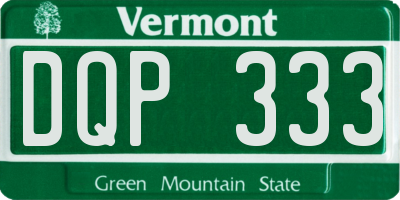 VT license plate DQP333