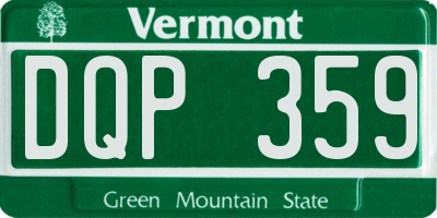 VT license plate DQP359