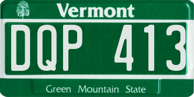 VT license plate DQP413