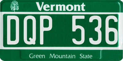 VT license plate DQP536