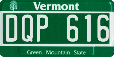 VT license plate DQP616