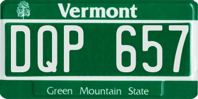 VT license plate DQP657