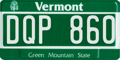 VT license plate DQP860
