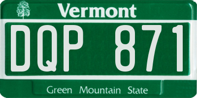 VT license plate DQP871