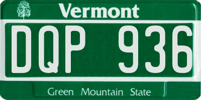 VT license plate DQP936