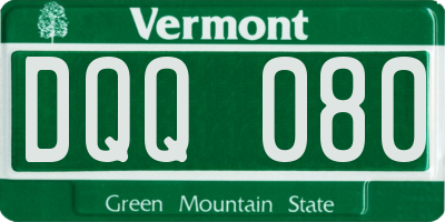 VT license plate DQQ080