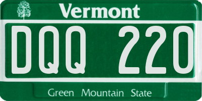 VT license plate DQQ220