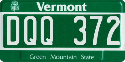 VT license plate DQQ372