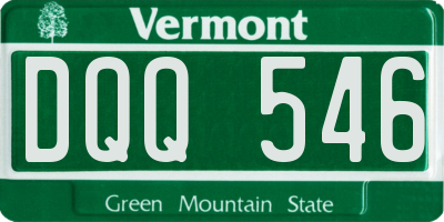 VT license plate DQQ546