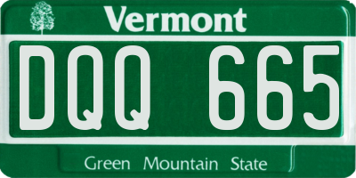 VT license plate DQQ665