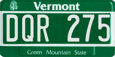 VT license plate DQR275