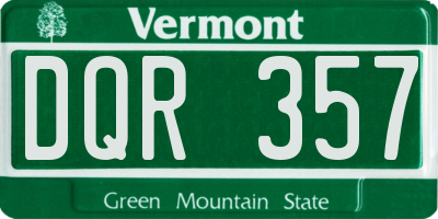 VT license plate DQR357