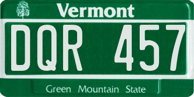 VT license plate DQR457