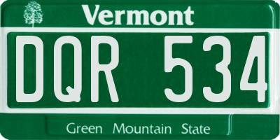 VT license plate DQR534
