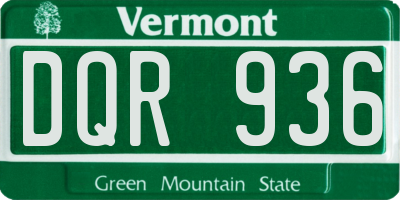 VT license plate DQR936