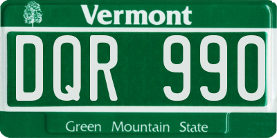 VT license plate DQR990