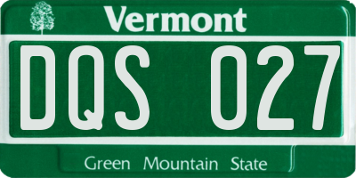 VT license plate DQS027
