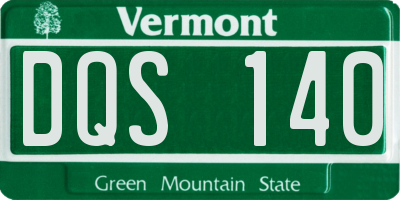 VT license plate DQS140