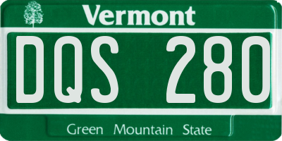 VT license plate DQS280