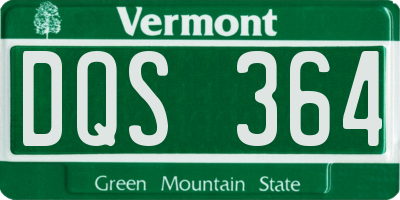 VT license plate DQS364