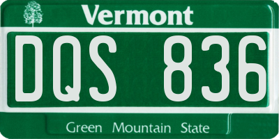 VT license plate DQS836