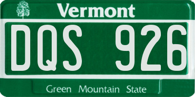 VT license plate DQS926
