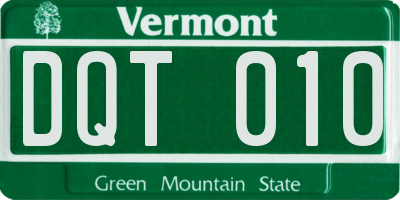 VT license plate DQT010