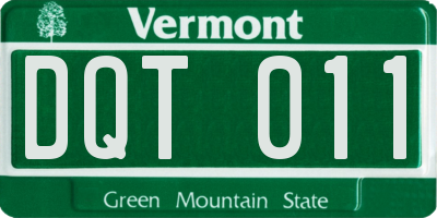 VT license plate DQT011