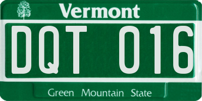 VT license plate DQT016