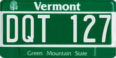 VT license plate DQT127