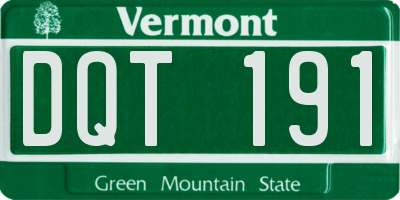 VT license plate DQT191