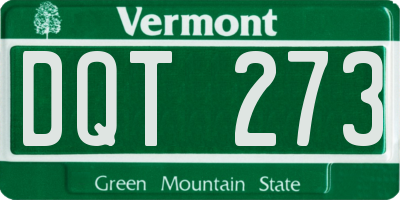 VT license plate DQT273